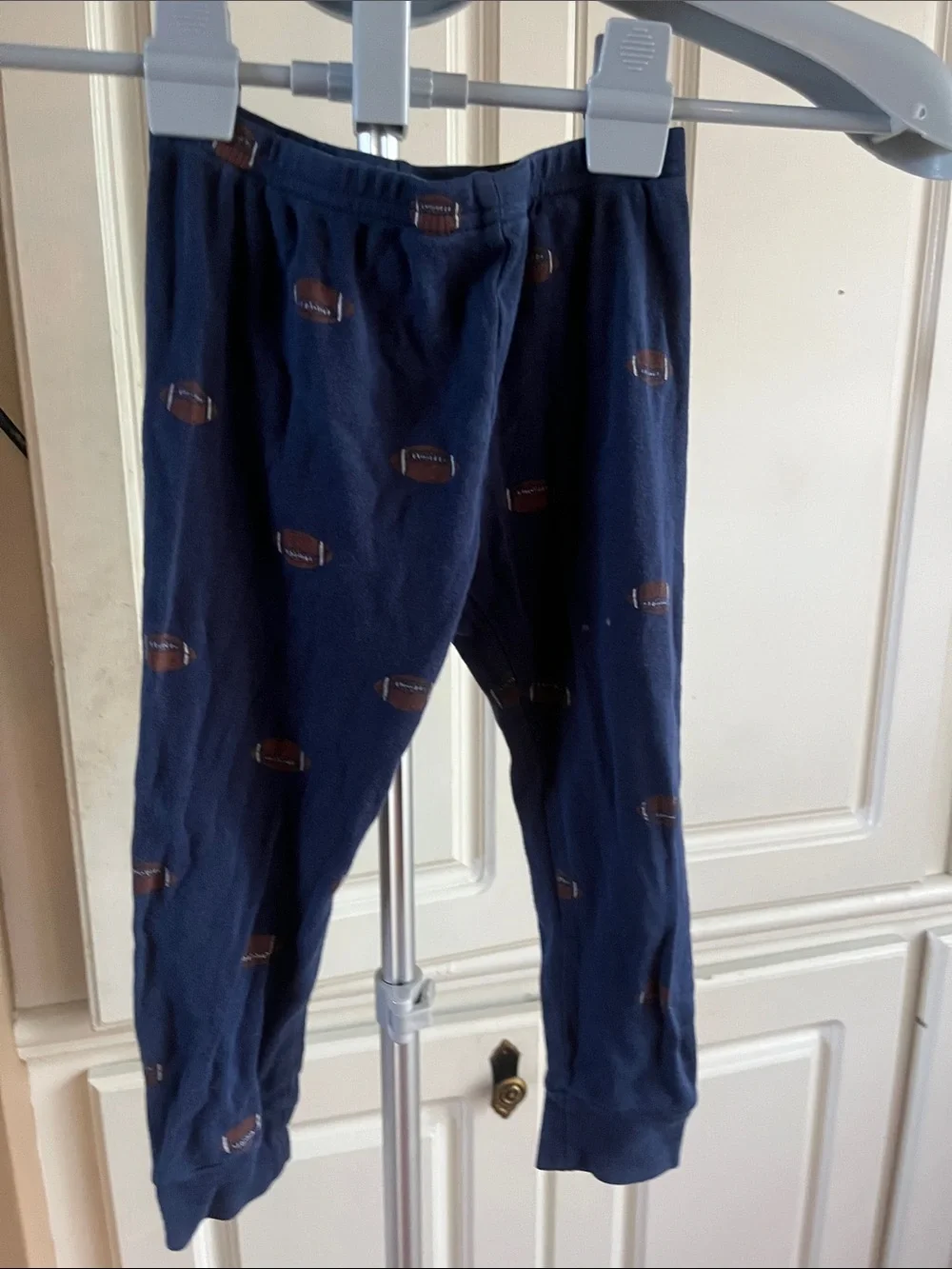 Carter's Navy Pajama Pants with Brown Football Print